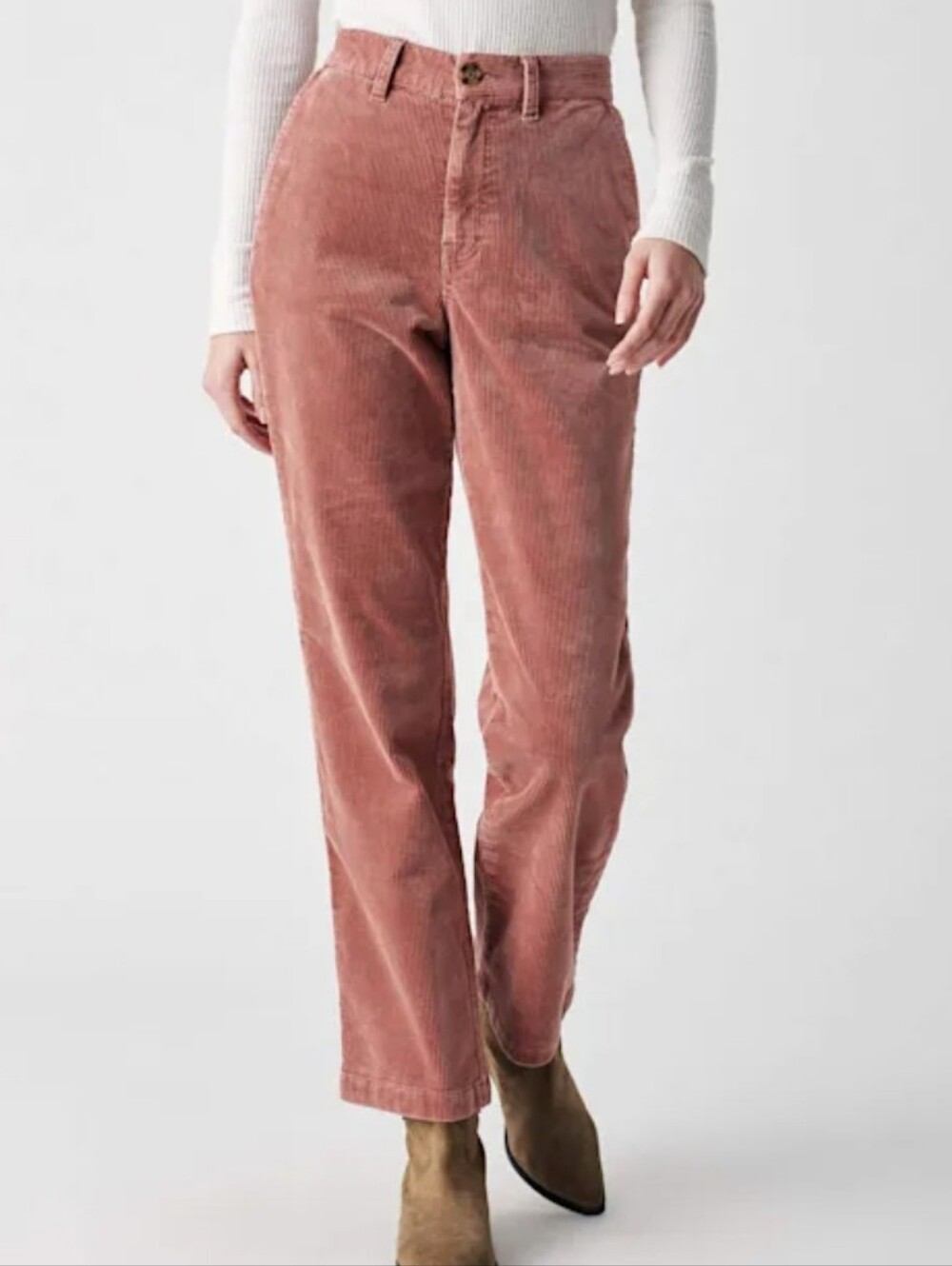 Faherty Women's Endless Cord Pant Straight Leg In Brownie Pink Size 28